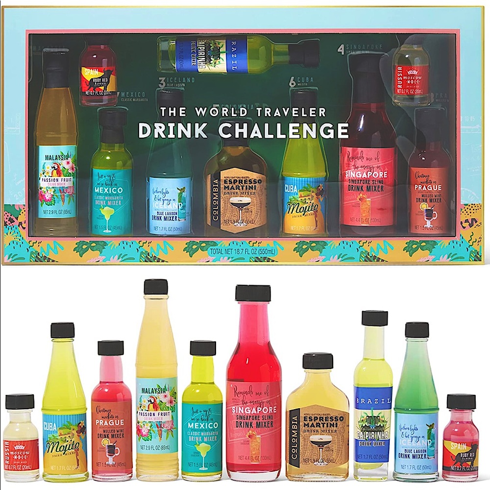 World Travel Drink Challenge Drink Mixers Gift Set *Contains NO alcohol